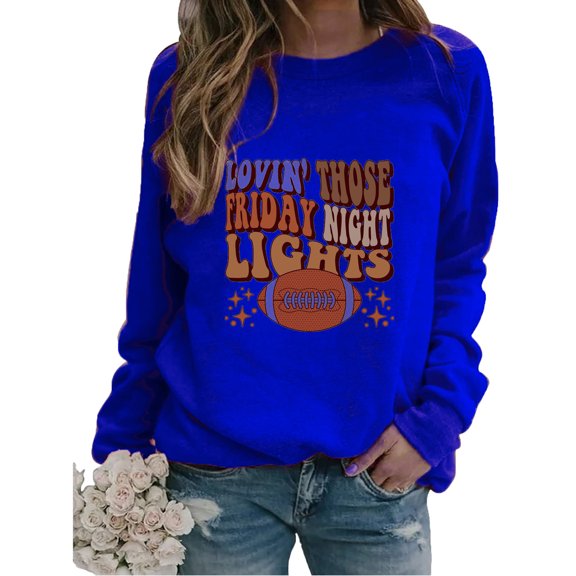 ICHUANYI Womens Trendy Oversized Sweatshirts Hoodies Crew Neck Rugby Print Pullover Casual Comfy Fall Winter Fashion Outfits Clothes 2023
