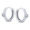 thumbnail image 2 of Bling Jewelry Womens Classic Dainty Round CZ Hoop Earrings in Sterling Silver Small Huggie Style, 2 of 4