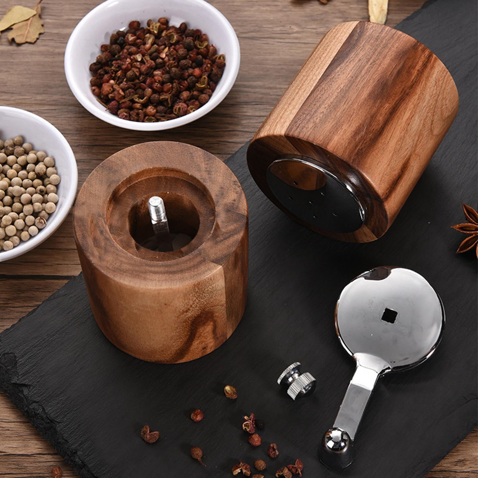 Wooden Manual Triturator Salt And Pepper Herb Spice Mill Pepper Grinder  Shaker A