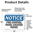 thumbnail image 2 of (2 Pack) Fire Control Panel Located Inside OSHA Notice Sign 14 Inch X 10 Inch Vinyl Label Decal Sticker Weather Resistant, UV Protected for Workplace, Business, and Construction Site,, 2 of 7