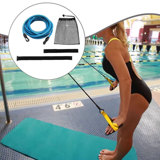 Ethern Aquatic Resistance Belt Swim Training Band Speed Training Professional Practical Blue 4M