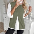 thumbnail image 6 of Fewfanhot Women's Mock Neck Knit Sleeveless Vest, Asymmetrical Wrap Split Sweater Tank, Casual Loose Fit Knitwear Top, S-XL, 6 of 7