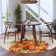 thumbnail image 3 of Round Rugs 7Ft, Fall Thanksgiving Round Area Rug Washable Indoor Throw Carpet, Rustic Orange Pumpkin Harvest Maple Leaf Large Non Slip Circle Rug for Dining Room Playroom Home Decor Aesthetic, 3 of 8