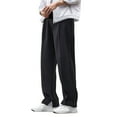 thumbnail image 3 of TBWNWG Male Casual Loose Solid Color Suit Pants Straight Ice Silk Thin Style Drape Suit Slit Casual Pants,Sizes 3XL, 3 of 9