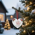 thumbnail image 5 of Christmas Heart Shaped Hanging Ornament For Christmas Tree Decoration, Whisper Heart Message With Pearl Accent, Snowflake & Pine Branch Motifs With Bow Details, Acrylic Craft, 5 of 6