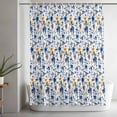 thumbnail image 5 of Blue Flowers Small Stall Shower Curtain, Waterproof Shower Curtains for Bathroom, Spring Watercolor Oil Painting Floral Plant Washable Fabric Bath Curtain for Bathtub with Hooks 36x78 Inches, 5 of 9