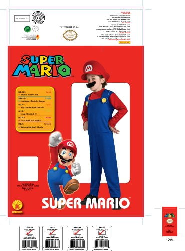 LICENSED SUPER MARIO BROS MARIO BOYS HALLOWEEN COSTUME SIZE SMALL 883653