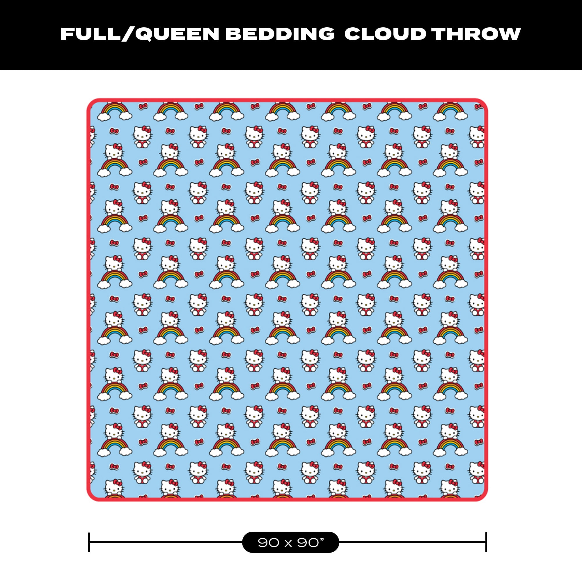 Hello Kitty Clouds and Bows Cloud Throw Blanket 90x90 inches