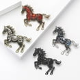 thumbnail image 4 of Hioecau Broche Cheval Style Rétro Strass Scintillants Épingles Vêtements Chapeaux Sacs Écharpes Badge Accessoires, 4 of 8