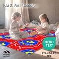 thumbnail image 4 of ODIKA 6'x9' Machine Washable Non-Slip Area Rug, Playful Letterland Pathways with Interactive Train Routes and ABC Symbols High Traffic Rug, Red, 695125, 4 of 5