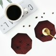 thumbnail image 5 of Pofeuu Spiders On A Web Print Leather Coasters Set of 6, Round Cups Mugs Mat Pad for Home Kitchen Heat Resistant Drink Coasters,Octagon, 5 of 7