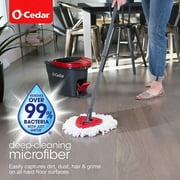 O-Cedar EasyWring™ Microfiber Spin Mop & Bucket System with 1 Extra Mop Head Replacement (2 Total Refills)
