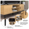 thumbnail image 3 of Mid-Century Modern TV Stand with 2 Side Doors, Entertainment Center Console with Shelves for Indoor, Living Room, Bedroom - Supports up to 65 Inch TV & 150 lbs Large Cabinet - Maple, 55", 3 of 5
