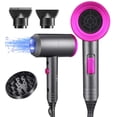 thumbnail image 1 of Secador de pelo iónico, secador profesional de 1800 W (con potente motor de CA), tecnología de iones negativos, 3 ajustes de calefacción/2 velocidades/frío, contiene 2 boquillas y 1 difusor, para rega, 1 of 5