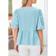 thumbnail image 2 of Blusa PRETTYGARDEN para mujer, con lazo en la parte delantera, a rayas, verano 2025, 2 of 9