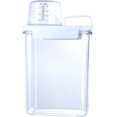 thumbnail image 1 of 1800ML Laundry Powder Container, Airtight Laundry Detergent Powder Storage Box with Measuring Cup and Handle Transparent Plastic Laundry Detergent Dispenser for Washing Powder,Soda Powder,Grain, 1 of 7