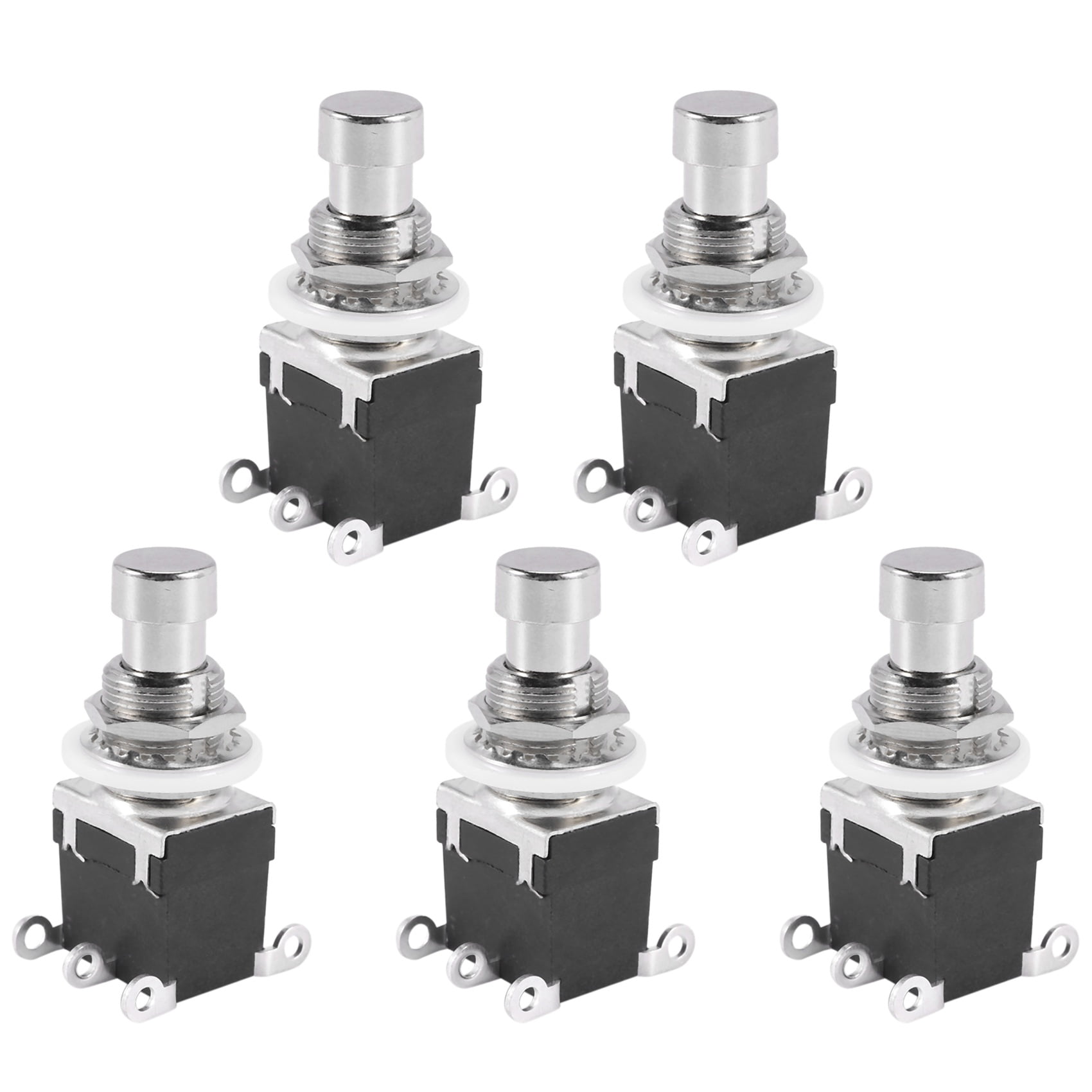 5Pcs 6 Pin Dpdt Latching Stomp Foot Switch Pedal Guitar Push Button