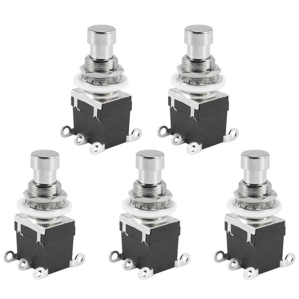 5Pcs 6 Pin Dpdt Latching Stomp Foot Switch Pedal Guitar Push Button