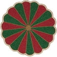 thumbnail image 2 of Fennco Style Unique Beaded Pinwheel Holiday Placemat 14" Round, 1-Piece - Red & Green Sparkly Table Mat for Home Décor, Christmas, Family Gatherings and Special Events, 2 of 3