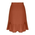 thumbnail image 6 of Women's Solid Flared Skirts Lightweight Elastic Waist Classic Midi Skirt, 6 of 7