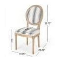 thumbnail image 3 of GDF Studio Newman French Country Fabric Dining Chairs, Set of 4, Dark Blue Stripes and Light Beige, 3 of 8