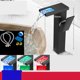 thumbnail image 1 of Cascada Led Grifo de lavabo negro Grifo con 3 cambios de color Led Grifo mezclador monomando para lavabo de baño - altura negra Kuyhfg Sin marca, 1 of 3
