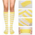 thumbnail image 2 of Womens Athletic Knee High Socks, Outdoor Sport Thigh High Stockings, Casual Stripes Tube Socks, 2 of 6