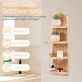 thumbnail image 4 of FUYGRCJ Boho Wall Shelf, 4 Tier Wooden Floating Shelves, Wall Mounted Plant Shelf, Arched Storage Shelves, Bohemian Style Wood Decorative Shelf for Living Room, Bedroom, 18.9 x 5.7 x 4.33inch, 4 of 12