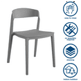 thumbnail image 4 of COSCO Outdoor/Indoor Stacking Resin Chair with Ribbon Back, 2-Pack, Gray, 4 of 13