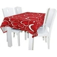 thumbnail image 2 of Valentine''s Day Rectangle Tablecloth 60"(W) x 120"(L), Red Love Heart Modern Table Linen Cloth Cover for Kitchen Dining Room Party Home Decor, 2 of 5