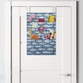 thumbnail image 2 of Nautical Hanging Pocket Organizer, Monochrome Silhouettes of Fish and Bubbles Seascape Underwater Items Fishing Theme, Printed Polyester Storage Bag with Pockets, 14" x 20", Blue, 2 of 2
