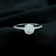 thumbnail image 2 of Rosec Jewels Solitaire Ethiopian Opal Ring with Diamond for Women, October Birthstone Ring, 18K White Gold, US 4.50, 2 of 8