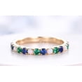 thumbnail image 2 of Opal,Emerald & Sapphire Ring, 2mm Eternity Wedding Band, May Birthstone Ring, Emerald Matching Band, Stacking Ring, Sapphire Ring., 2 of 2