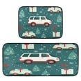 thumbnail image 2 of Kitchen Floor Mat 2 Sets Carpet Floor Mat Kitchen Mat Bathroom Mat Living Room Mat Bedroom Mat Absorbent Delicate Fabric No Ball Christmas Trees and Trucks, 2 of 7