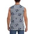 thumbnail image 4 of Lsque Anchors And Steering Wheel Print Men's Cotton Blend Sleeveless Muscle Shirts (S-3XL)- Moisture Wicking, Odor Protection, UPF 30+,3X-Large, 4 of 8