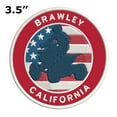 thumbnail image 2 of Brawley, California ATV / OHV American Flag 3.5 Inch Iron Or Sew On Embroidered Fabric Badge Patch Extreme Sports Iconic Series, 2 of 2