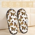 thumbnail image 2 of House Slippers for Women Men - yellow Leopard butterfly fashion Lightweight House Shoes Fuzzy Slippers, Soft Slip-On Cozy House Slippers for Woman Indoor Outdoor, 2 of 7