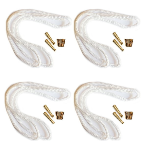Blank Bolo Tie Kit Standard Slide Ridge Tip Goldtone Parts White Cord Pk/4
