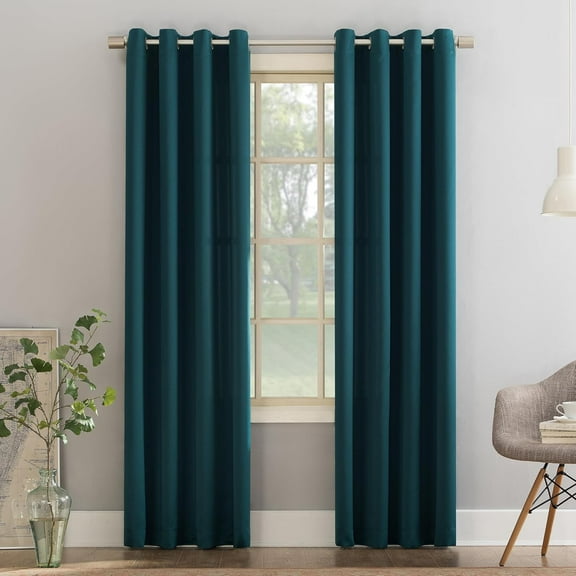 GHGSDH-Barrow 2-Pack Energy Saving Grommet Curtain Panel Pair, Teal, 54" W x 54" L (2 Panels)