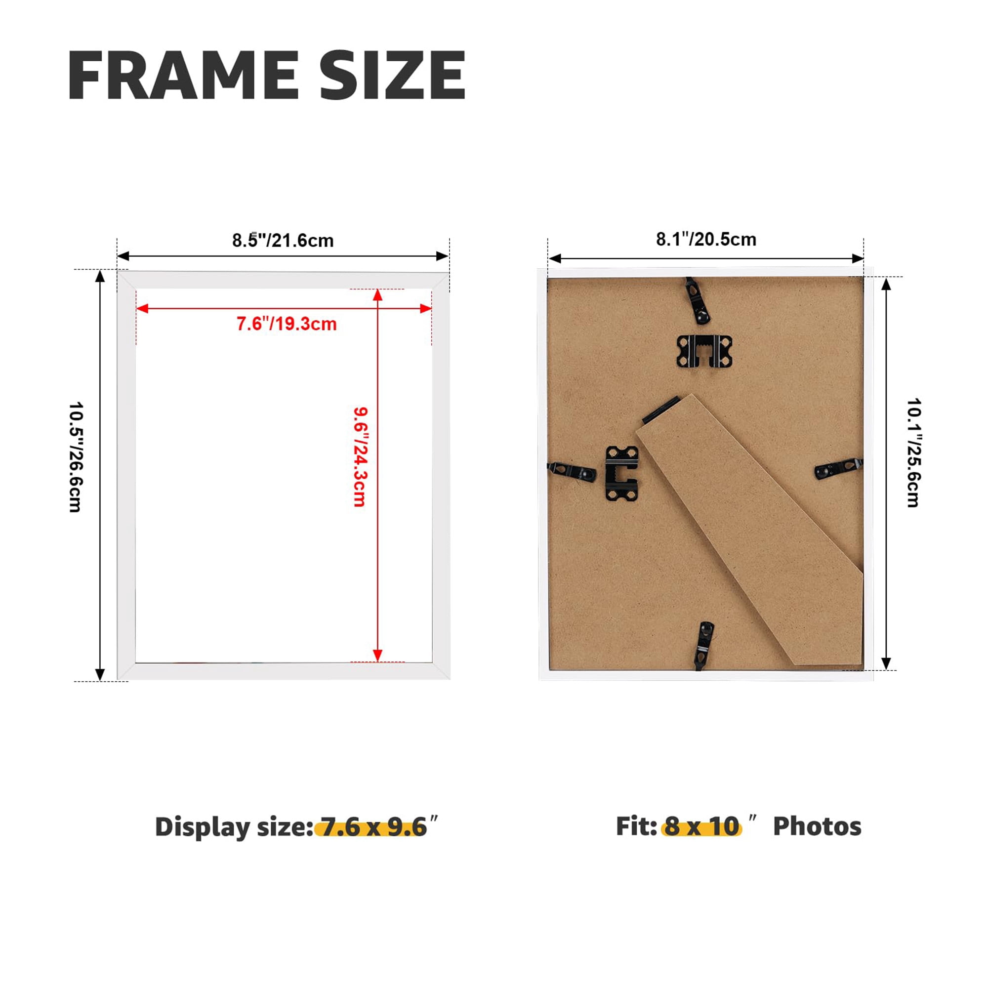 8x10 Picture Frame, Set of 18 Bulk Photo Frames, Gallery Wall Frames, Tabletop Display Frames, Home Office Gallery Picture Hanging Frames, White