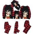 thumbnail image 1 of Conjuntos de pijamas familiares a juego Pijamas navideños de manga larga y pantalones a cuadros de Papá Noel Ropa de estar por casa Ropa de dormir navideña, 1 of 7