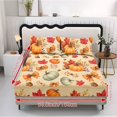thumbnail image 5 of Garronmavis Fall Pumpkin Maple Print Twin Size Bedding Sheet Set, 3 Piece Soft Breathable Microfiber Bed Sheets with 1 Fitted Sheet & 2 Pillow Shams for Autumn Bedroom, 100cm*190cm, 5 of 7