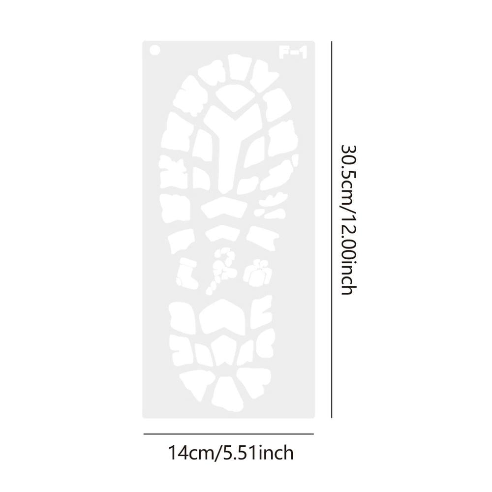  Santas Footprint Stencil, 4.5 x 7 inch (S) - Christmas  Decoration Boot Print Snowflakes Stencils for Painting Template : Tools &  Home Improvement