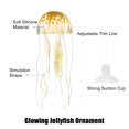 thumbnail image 3 of Unique Bargains Aquarium Jellyfish Glow Decor Fish Tank Fluorescent Jellyfish Ornament Orange 3.2"x7.5" with Suction Cup, 3 of 6