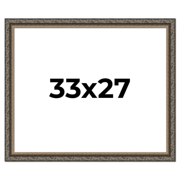 33x27 Frame Black Real Wood Picture Frame Width 2 inches | Interior Frame Depth 0.5 inches | Fitz