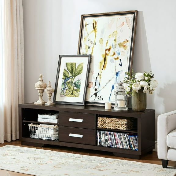Kadyn TV Stand,TV Cabinet,Entertainment Center Console Table,Modern TV Stand Entertainment Center with 2 Drawers and 4 Open Shelves