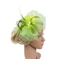 thumbnail image 2 of MSJUHEG Hair Accessories Hair Clips Hair Ties Women Wedding Mesh Hat Fascinator Penny Ribbons And Feathers Party Hair Clips for Women Head Bands for Women's Hair Polyester 1PC Hat Green One Size, 2 of 2