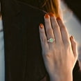 thumbnail image 5 of 1.2ct marquise cut green Zircon 18k rose gold halo Bridal Wedding Engagement Promise Anniversary Ring for Women size 11, 5 of 7