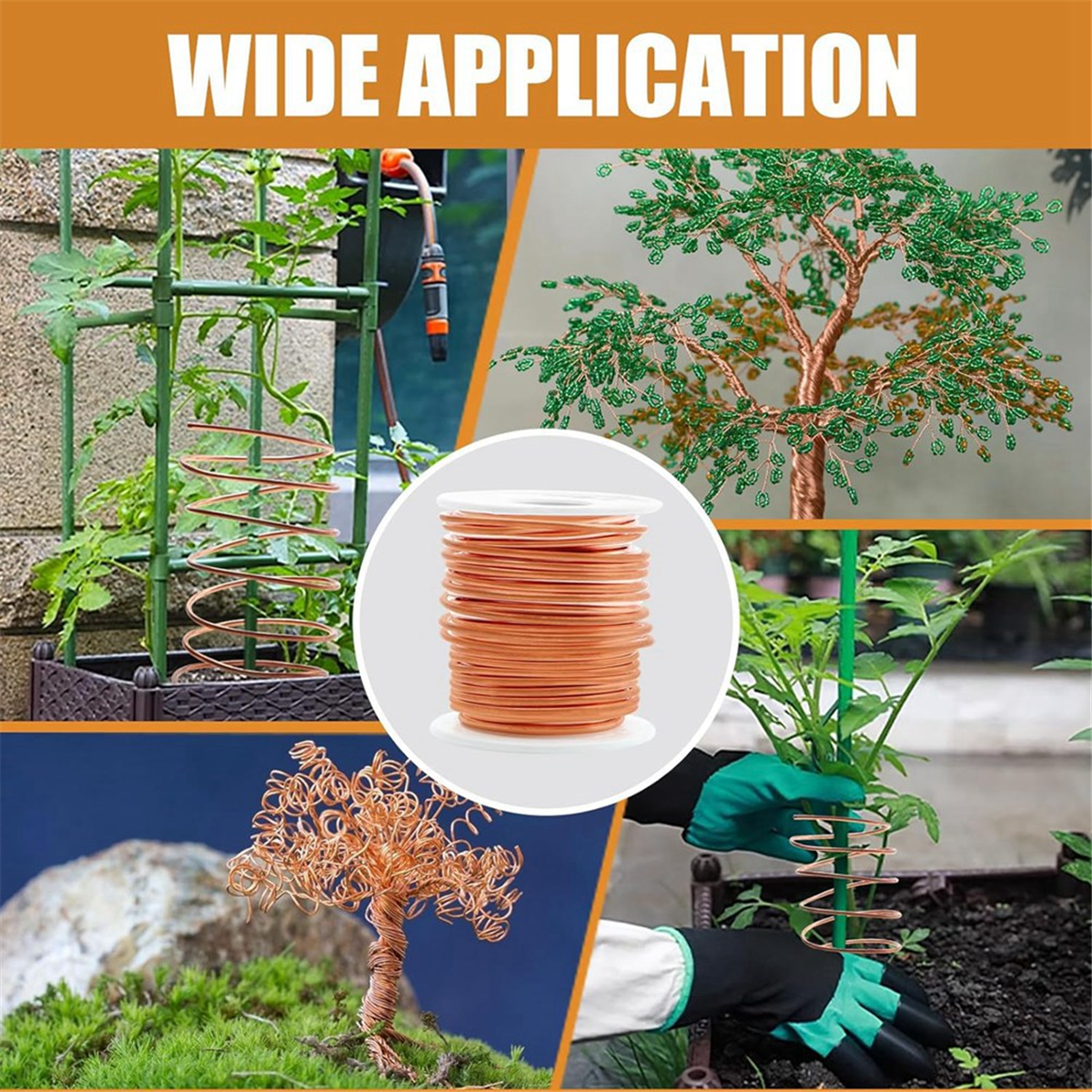 Copper Wire, 99.9% Soft Pure Bare Copper Wire for Gardening, Electroculture,16 Gauge/ 1.3 mm Diameter, 127 Feet,1 Pound