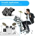 thumbnail image 3 of OULII 4 Pcs Tambourins à Pieds Instrument de Musique Noir Acier Inoxydable pour Performances Design Moderne, 3 of 8